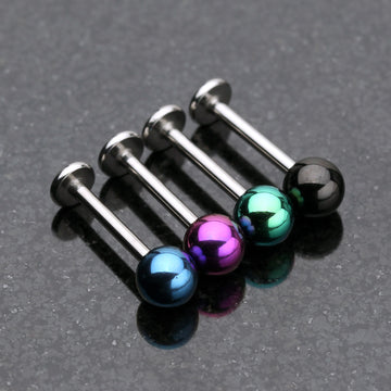 Detail View 1 of Colorline PVD Ball Top Steel Labret-Black